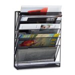 Relaxdays porte - revues mural porte - journaux porte - magazines 6 casiers hxlxp: 40 x 32 x 10 cm noir ...