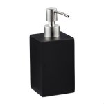 Relaxdays porte - savon liquide 300 ml rechargeable salle de bain distributeur shampooing pompe en inox ...