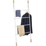 Relaxdays porte - serviettes échelle blanc portant escalier valet vêtements 4 barres bambou métal hxlxp: ... Relaxdays porte - serviettes échelle blanc portant escalier valet vêtements 4 barres bambou métal hxlxp: ...