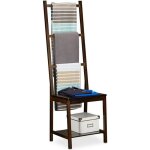 Relaxdays porte - serviettes portant range - serviettes bain valet chambre chaise dressing bambou 133x40x42cm ...