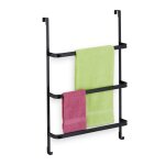 Relaxdays porte - serviettes sans perage 3 barres 2 crochets hxlxp: 85x545x15 cm sche - serviettes ...