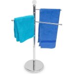 Relaxdays porte - serviettes sur pied porte - vtements accessoire salle de bain 3 bras mtal chrom ...