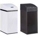 Relaxdays poubelle capteur couvercle automatique seau int�rieur avec poign�e hygi�nique acier 35x145x20 ...