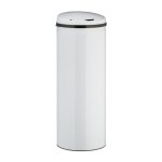 Relaxdays poubelle avec senseur 50l ronde en acier inox gros couvercle lectrique automatique hxd 80 ...