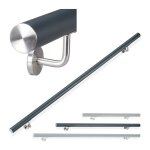 Relaxdays rampe d?escalier main courante ronde escalier aluminium 150 cm intrieur mtal  42mm anthracite ...