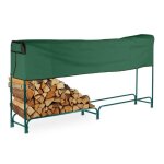 Relaxdays range - bches avec protection acier accessoire pour bois de chauffage h x l x p : 122x250x30 ...