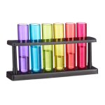 Relaxdays verres  shots prouvettes 6 shooters  liqueur amusants support 4 cl tubes  essais plastique ...