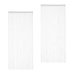 Relaxdays rideau passe - tringle lot de 2 pour portes ou fen�tres lavable peut �tre raccourci 90 x 245 ...