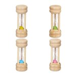 Relaxdays sablier dcoratif en lot 4 dures d?coulement enfant pour le brossage de dents hd 10 x 4 cm ...