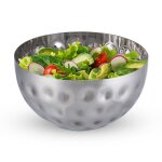 Relaxdays saladier rond design martel en acier inoxydable pour snacks et salade diamtre 20 cm bol argent ...