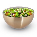 Relaxdays saladier rond design moderne en acier inoxydable pour snacks et salade diam�tre de 25 cm or ...