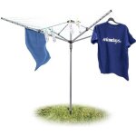 Relaxdays sche - linge parapluie corde de 49 m 4 cts piquet de sol trs stable schoir gris: cuisine ...