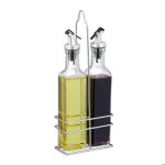 Relaxdays set huile vinaigre bouteilles en verre 300 ml bec verseur sauce vinaigrette 2x distributeurs ...