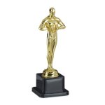 Relaxdays statue de vainqueur socle carr figurine avec couronne trophe de vainqueur hollywood 18 cm ...