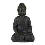 Relaxdays statue de bouddha assise 30 cm figurine de d�co polyr�sine r�sistante aux intemp�ries & au ...