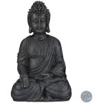 Relaxdays statue bouddha assis 40 cm de haut d�co feng shui r�sistant aux intemp�ries et gel sculpture ...