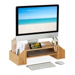 Relaxdays support décran en bambou 4 tiroirs réhausseur décran dordinateur / laptop hxlxp : 16x575x25 ... Relaxdays support décran en bambou 4 tiroirs réhausseur décran dordinateur / laptop hxlxp : 16x575x25 ...