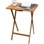 Relaxdays table dappoint pliante table console bambou hxlxp: 68 x 48 x 385 cm nature