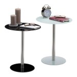Relaxdays table d?appoint ronde en verre et inox table bout de canapé décoratif hlp 53 x 43 x 43 cm blanc ... Relaxdays table d?appoint ronde en verre et inox table bout de canapé décoratif hlp 53 x 43 x 43 cm blanc ...