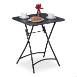Relaxdays table de balcon pliable de jardin carr�e hxlxp 74 x 59 x 59 cmr�sistant aux intemp�ries acier ...