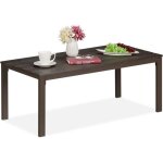 Relaxdays table basse de jardin marron 39x98x48 cm