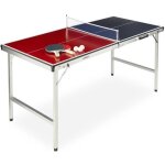 Relaxdays table de ping - pong pliante portable filet 2 raquettes 3 balles alu mdf 675 x 151 x 675 cm ...