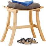 Relaxdays tabouret bambou tabouret bois couloir vestiaire tabouret plat hxlxp: 48 x 56 x 285 cm nature ...