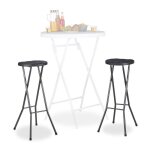 Relaxdays tabouret pliant de jardin bastian lot de 2 sans dossier r�sistant hauteur 80 cm chaise de bar ...