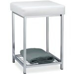 Tabouret de salle de bain - relaxdays - blanc - 47 x 33 x 33 cm - rembourr� - int�rieur