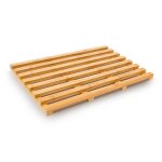 Relaxdays tapis de bain bambou 365 x 565 cm natte de douche sortie baignoire paillasson bois sauna hammam ...