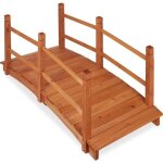 Relaxdays pont sur �tang avec balustrade � pied passage d�coration de jardin en bois hlp 56x140x60 cm ...