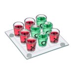 Relaxdays jeu � boire morpion pour adultes 2 personnes 9 verres � shot pour f�tes dring game transparent ...
