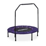 Relaxdays trampoline int�rieur pliable avec poign�e barre de maintien charge max. 120 kg hxlxp: 113 x ...
