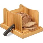 Relaxdays trancheur  pain rglable planche  dcouper pour pain toast gteau bambou ramasse - miettes ...