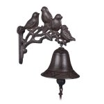 Relaxdays clochette de porte en fonte motif oiseau antique style maison de campagne cloche murale d�coration ...
