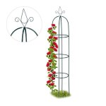 Relaxdays tuteur jardin pyramide haute 200 cm colonne rosier arche plante grimpante arceau fer vert fonc� ...