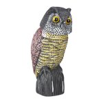 Relaxdays chouette pouvantail tte  hochement statue dcorative sur pieds pour le jardin balcon terrasse ...