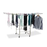 Relaxdays etendoir lessive xxl schoir droit tour avec ailes et roulettes pliable hlp 111x 1855 x 53 ...