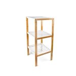 Relaxdays tagre en bambou avec 3 niveaux h x l x p : 80 x 33 x 34 cm pour la salle de bain blanc et ...