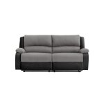 Relaxxo - canapé relax manuel 3 places avec 2 assises xxl leo en microfibre et simili - noir / gris Relaxxo - canapé relax manuel 3 places avec 2 assises xxl leo en microfibre et simili - noir / gris