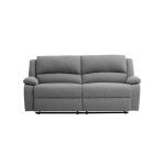 Canap� relax manuel 3 places avec 2 assises xxl leo en tissu - gris clair - l193 x p93 x h96cm - loungitude ...