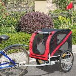 Remorque pour chiens pliable trailerbike hsturyz - rouge et noir - capacit� de charge 40 kg