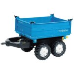 Remorque tribenne - rolly toys - new holland - 2 essieux - bleu - 88x45x47cm