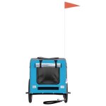 Remorque de v�lo pour chien fydun bleu et gris en tissu oxford et fer - capacit� de charge maximale 45 ...