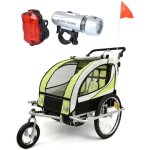 Remorque v�lo enfant - buggy - 2 places - amortisseur - couleur lime - charge max 40 kg