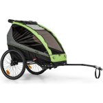Remorque de vélo pour enfants klarfit kiddy king - 2 places - noir & vert Remorque de vélo pour enfants klarfit kiddy king - 2 places - noir & vert