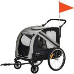 Pawhut - remorque vélo pour chien animaux - acier - 134x57x108cm - gris Pawhut - remorque vélo pour chien animaux - acier - 134x57x108cm - gris