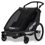 Remorque v�lo noire - fuxtec sport cruiser - charge max. 45kg 2 ceintures 5 points enfants poussette ...
