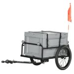 Homcom - remorque  vlo - acier - 120x60x58cm - noir