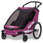 Remorque v�lo pourpre - fuxtec sport cruiser - charge max. 45kg 2 ceintures 5 points enfants poussette ...